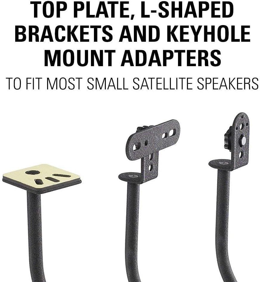 imageSANUS Adjustable Height Speaker Stand  Extends 28quot to 38quot  Holds Satellite ampamp Small Bookshelf Speakers ampamp SANUS Soundbar Mount with Height ampamp Depth Adjust