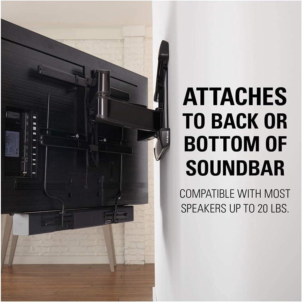 imageSANUS Adjustable Height Speaker Stand  Extends 28quot to 38quot  Holds Satellite ampamp Small Bookshelf Speakers ampamp SANUS Soundbar Mount with Height ampamp Depth Adjust