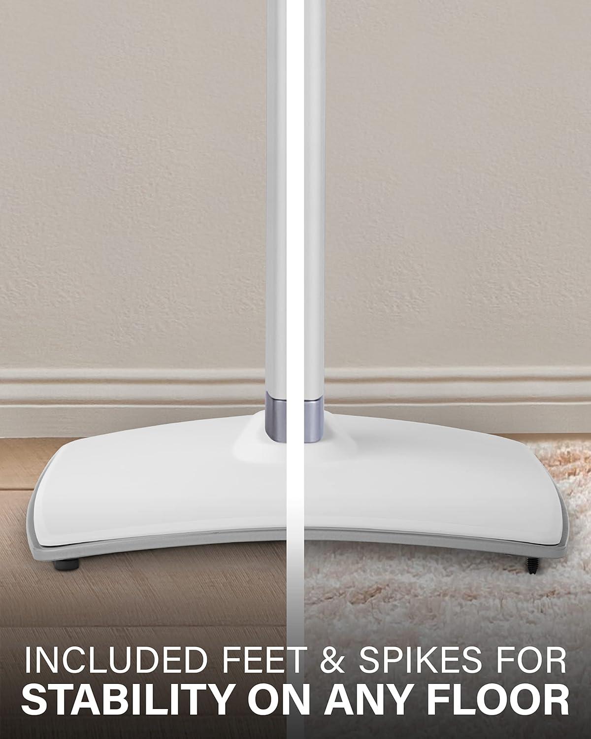 imageSANUS Adjustable Height Wireless Speaker Stands Designed for Sonos One One SL and Play1  ToolFree Adjustment up to 16quot and Builtin Cable Management WhiteWhite Stands  Pair