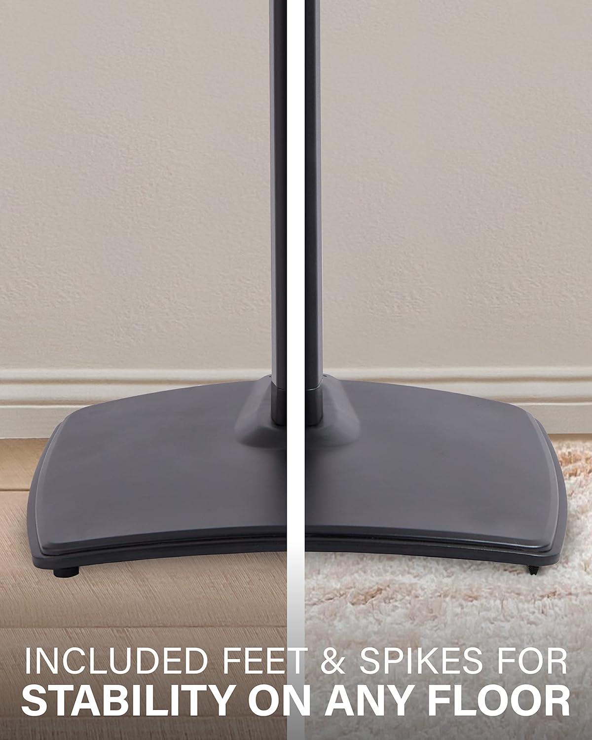 imageSANUS Adjustable Height Wireless Speaker Stands Designed for Sonos One One SL and Play1  ToolFree Adjustment up to 16quot and Builtin Cable Management WhiteBlack Stands  Pair