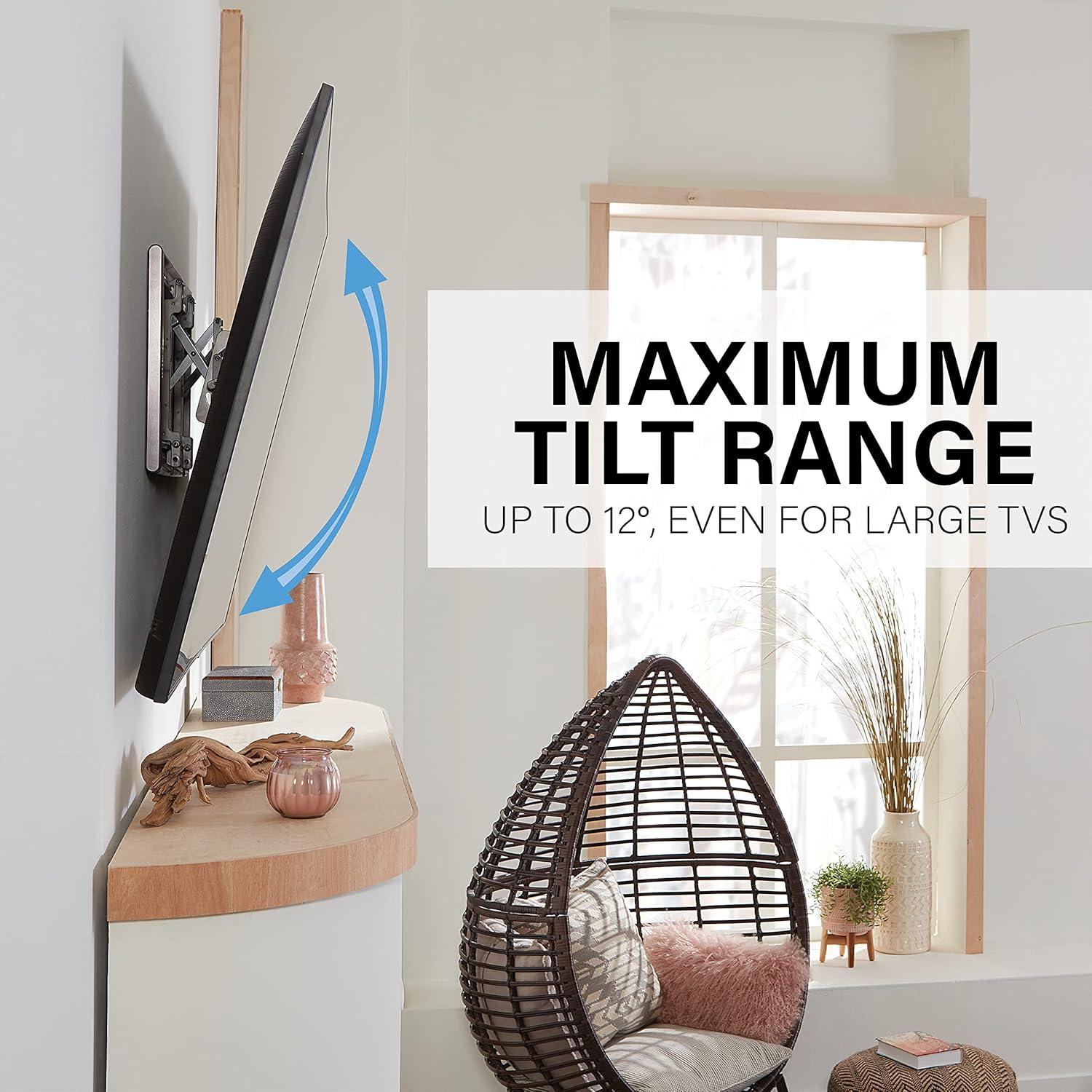 imageSANUS Advanced Tilt 4D Premium Universal Low Profile TV Mount for 42quot  90quot Flat Screen TVs ampamp inWall TV Power and Cable Management Kit