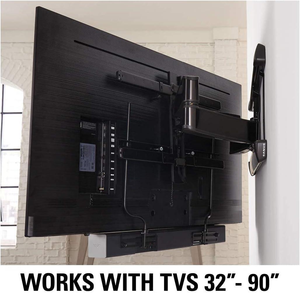 imageSANUS Advanced Universal Tilt 4D Premium TV Wall Mount Bracket for Most 42quot 90quot Flat Screen TVs ampamp SANUS Soundbar Mount for TV Mount Bracket  Height ampamp Depth Adjustments
