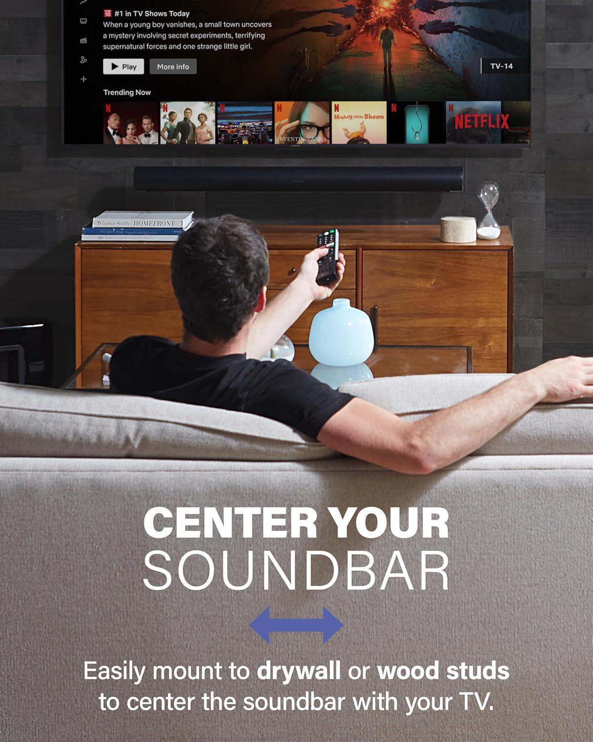 imageSANUS Extendable Soundbar Wall Mount for Sonos Arc ampamp Sonos Arc Ultra Soundbar  5 Depth Adjustment Optimized for Dolby Atmos  Black Speaker MountBlack