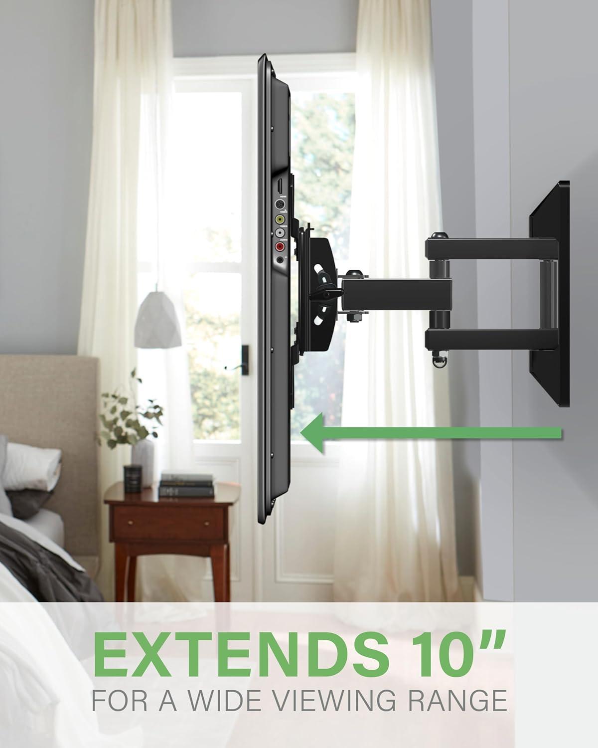 imageSANUS Full Motion TV Mount  Single Stud 19 to 40 inch TV Wall Mount Tilts Extends ampamp Swivels  Easy DIY Install Includes All Hardware ampamp Post Install Leveling  Great for Corners