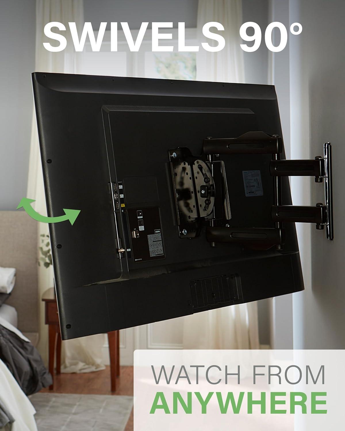 imageSANUS Full Motion TV Mount  Single Stud 19 to 40 inch TV Wall Mount Tilts Extends ampamp Swivels  Easy DIY Install Includes All Hardware ampamp Post Install Leveling  Great for Corners