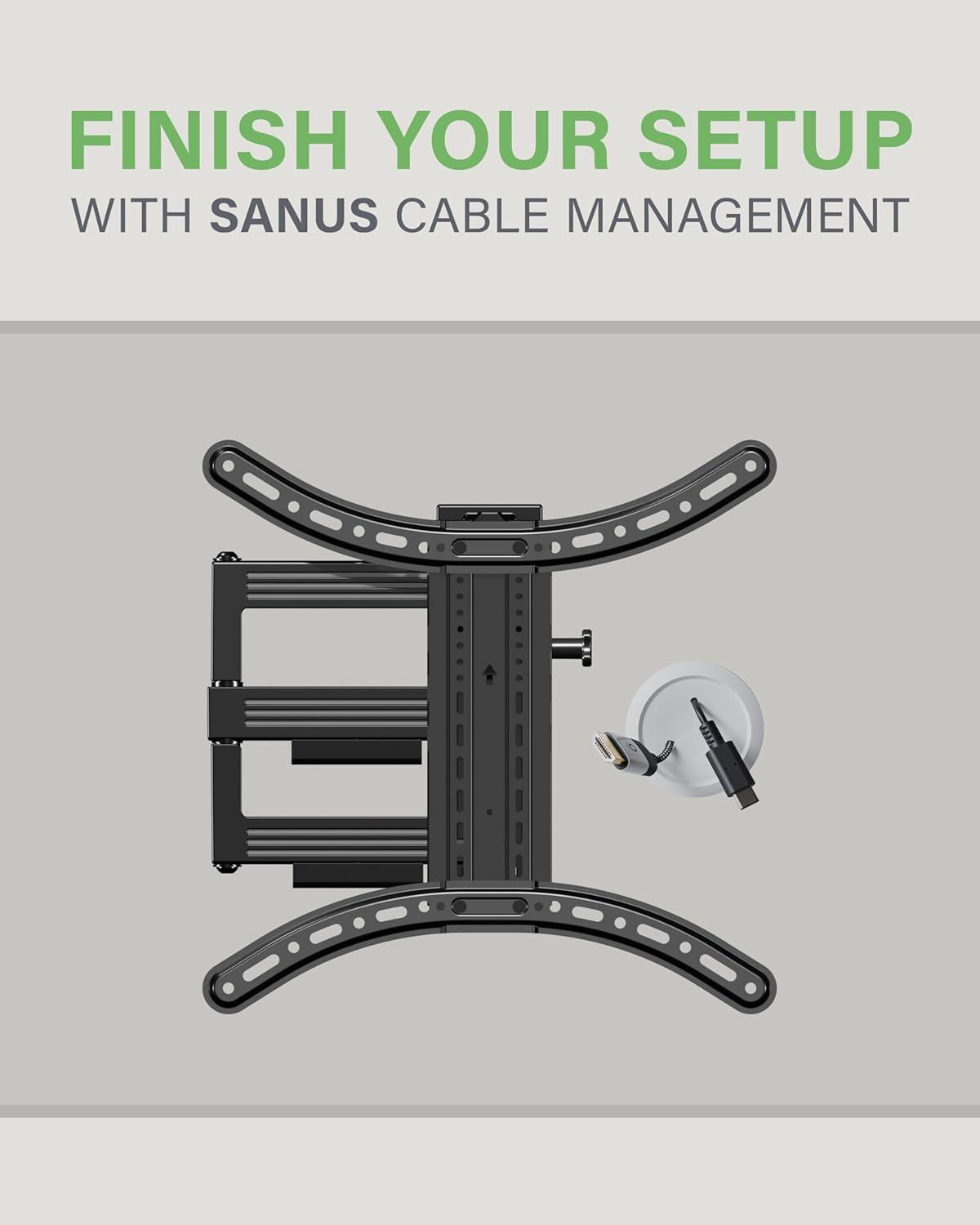 imageSANUS Full Motion TV Mount  Single Stud 32 to 55 inch TV Wall Mount Tilts Extends ampamp Swivels  Easy DIY Install Includes All Hardware ampamp Post Install Leveling  Great for Corners