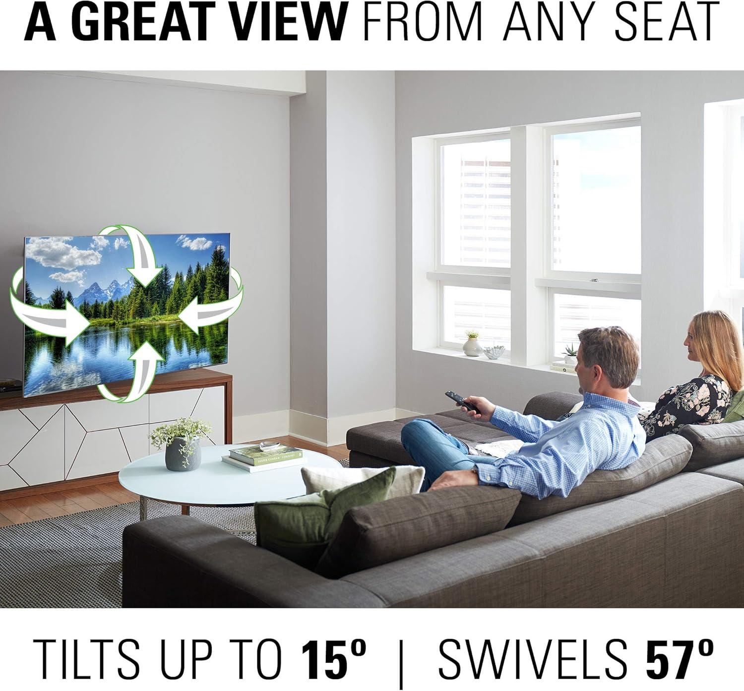 imageSANUS Full Motion TV Wall Mount for 42 to 90 TVs up to 125lbs  Extend Swivel Tilt TV Mount  Easy 3Step DIY Install  Brushed Steel Finish