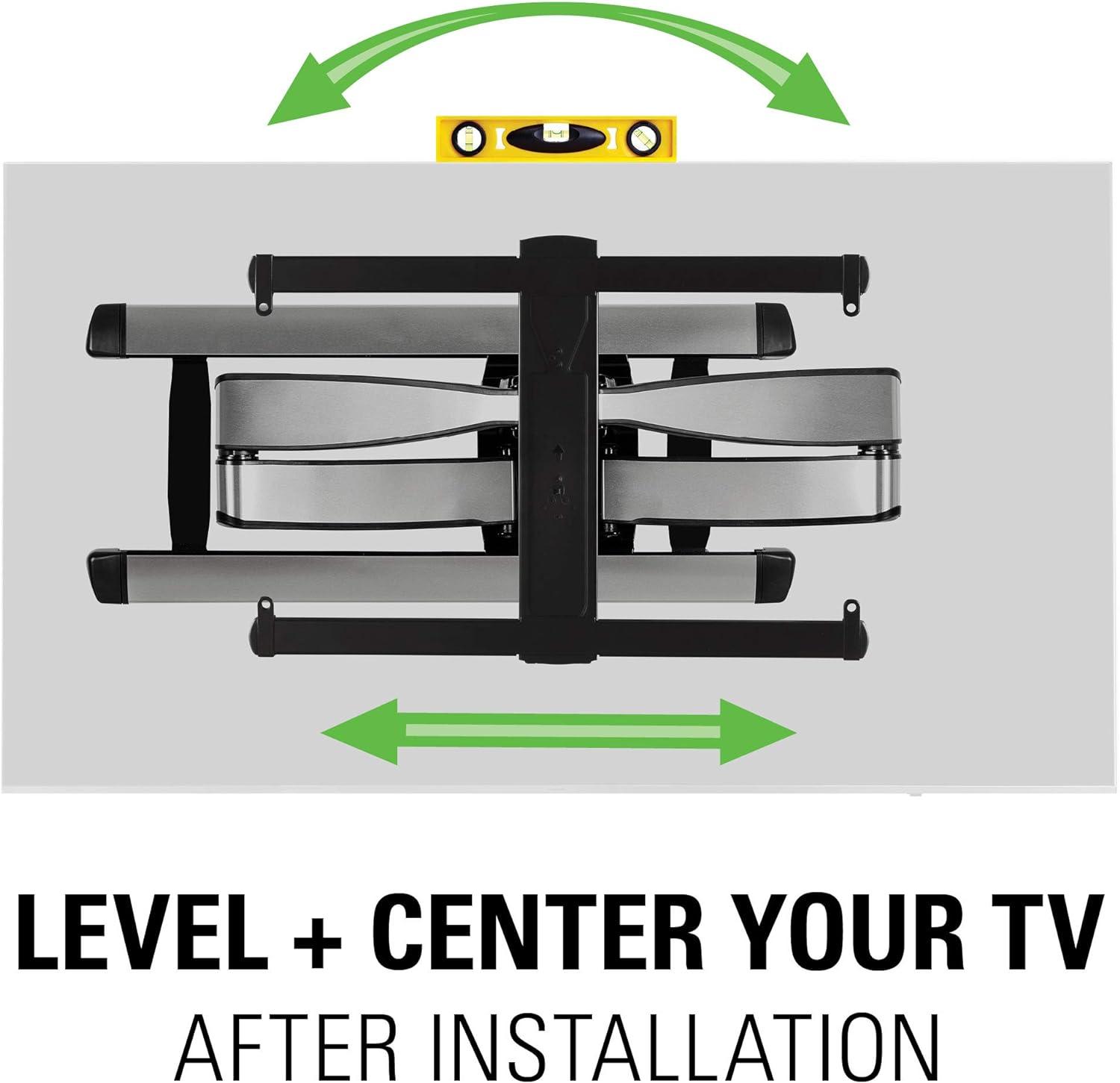 imageSANUS Full Motion TV Wall Mount for 42 to 90 TVs up to 125lbs  Extend Swivel Tilt TV Mount  Easy 3Step DIY Install  Brushed Steel Finish