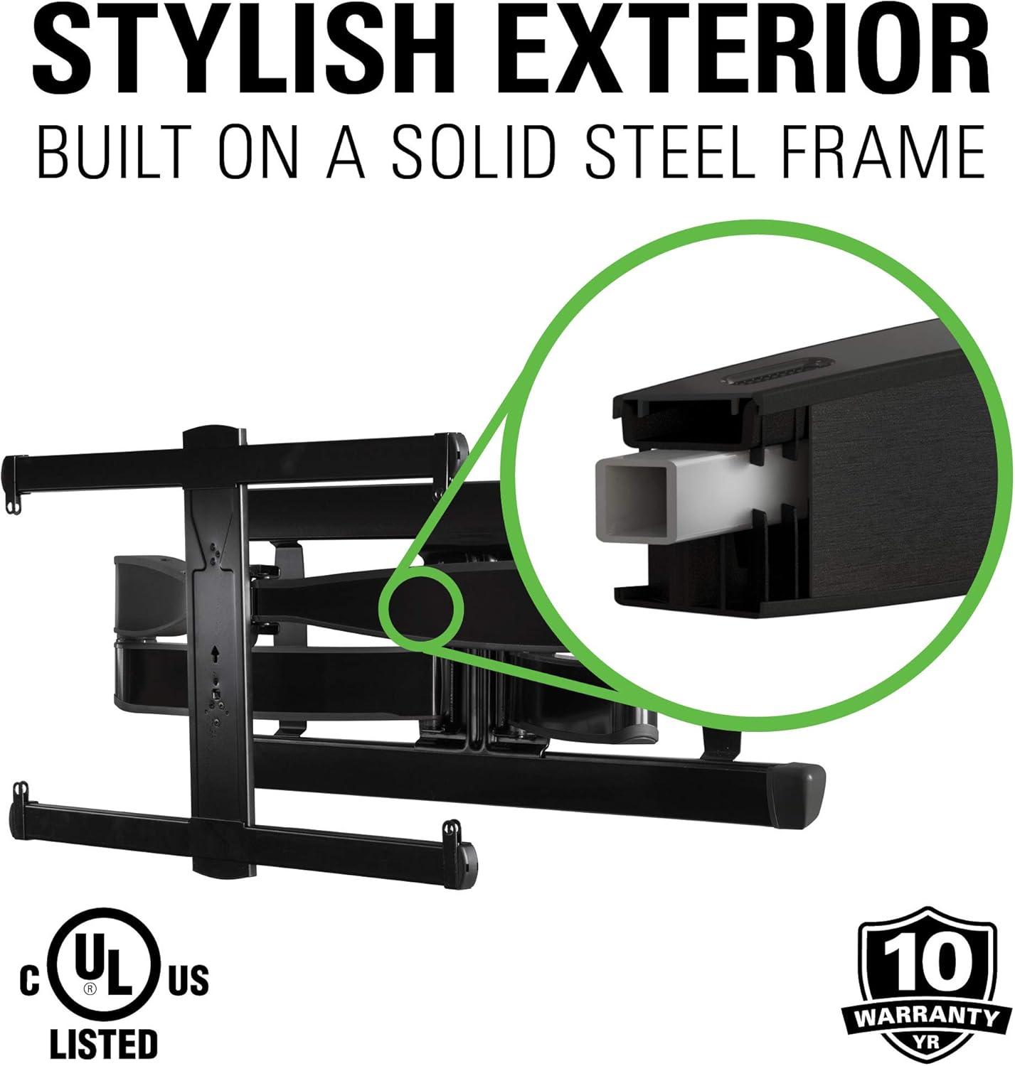 imageSANUS Full Motion TV Wall Mount for 42 to 90 TVs up to 125lbs  Extend Swivel Tilting TV Mount  Easy 3 Step DIY Install w Included Hardware  Black FinishSingle