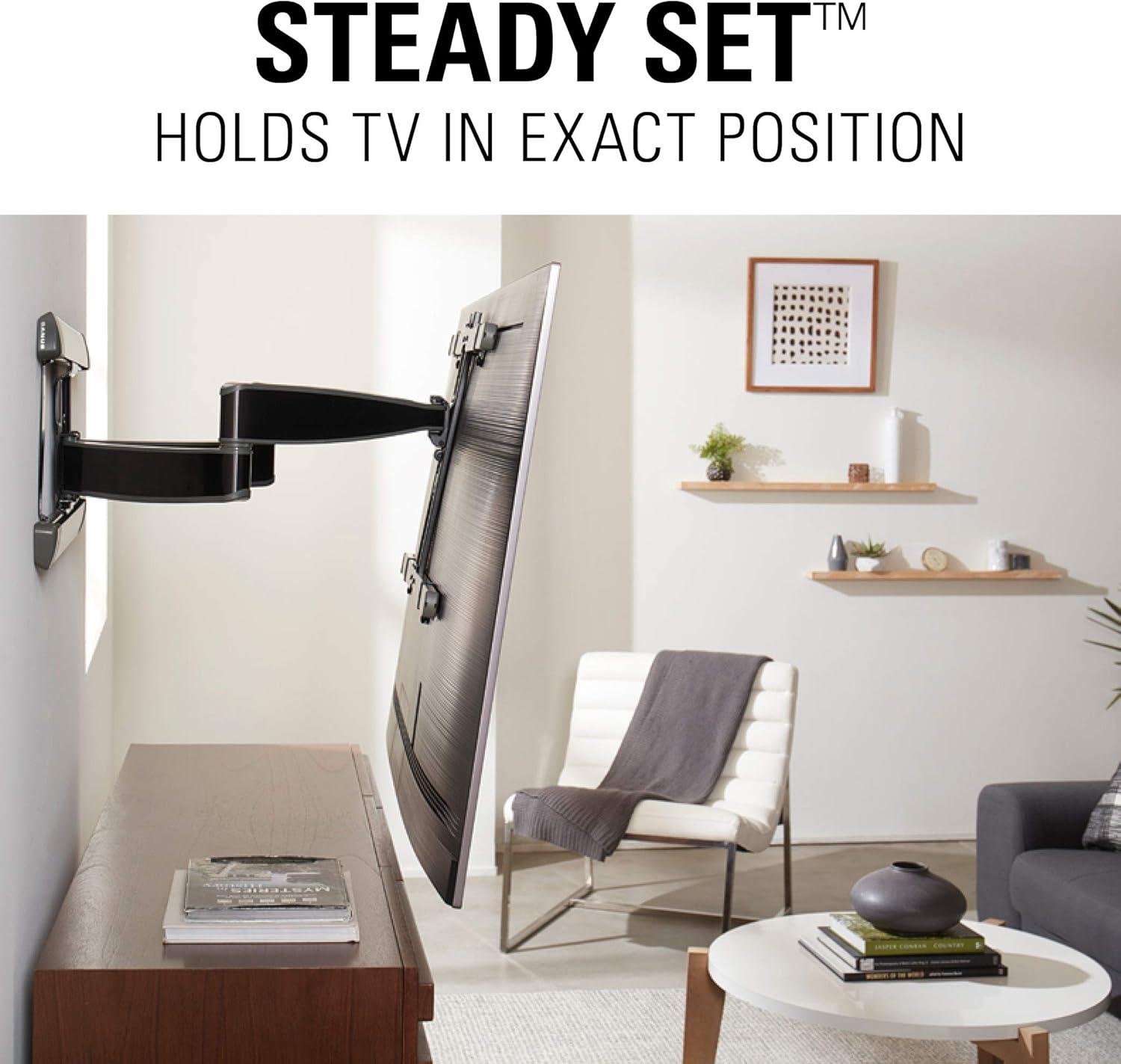 imageSANUS Full Motion TV Wall Mount for 42 to 90 TVs up to 125lbs  Extend Swivel Tilting TV Mount  Easy 3 Step DIY Install w Included Hardware  Black FinishSingle