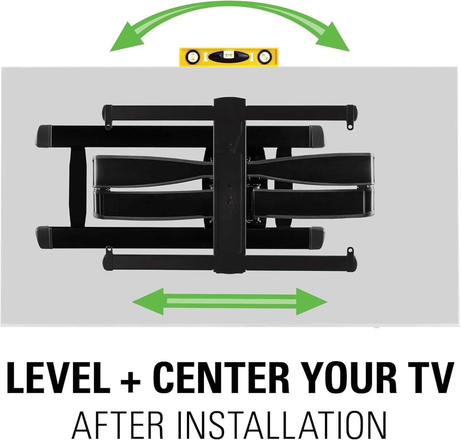 imageSANUS Full Motion TV Wall Mount for 42 to 90 TVs up to 125lbs  Extend Swivel Tilting TV Mount  Easy 3 Step DIY Install w Included Hardware  Black FinishSingle