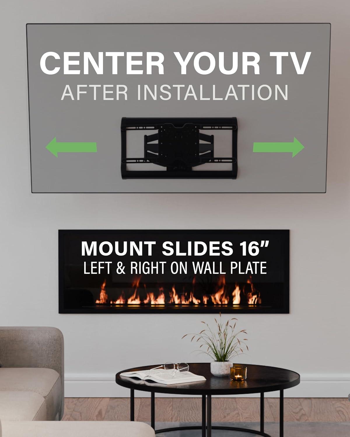 imageSANUS Full Motion TV Wall Mount for TVs up to 90quot  Premium Design Extends 24quot with Fingertip Swivel and Tilt  Easy 20 Minute Install  OLF24New  Improved
