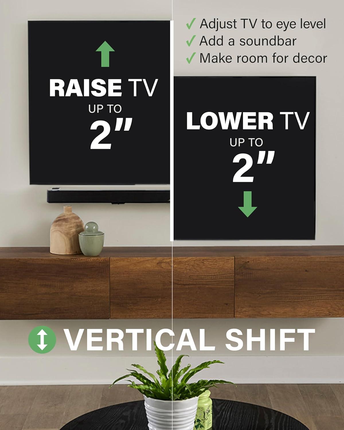imageSANUS Height Adjustable Full Motion TV Wall Mount for 19 to 43 TVs  Raise or Lower TV 2 After Install  Maximizes Compatibility with Your Setup  3 Step DIY wSmooth Extension Tilt ampamp Swivel