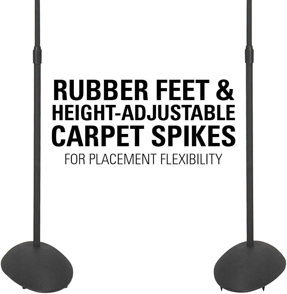 imageSANUS Height Adjustable Speaker Stands for Home Theater  Durable Design wTear Drop Base Fits Speakers up to 4lbs  13quot of ToolFree Height Adjustment  Easy DIY Assembly