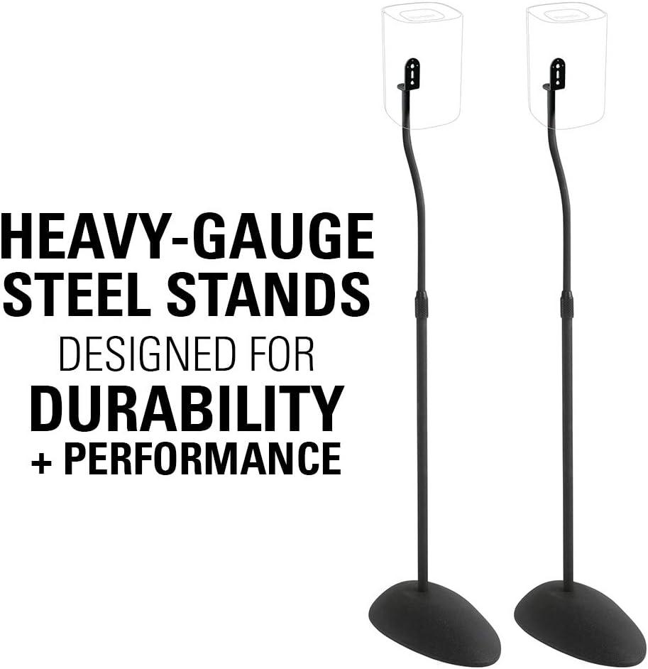 imageSANUS Height Adjustable Speaker Stands for Home Theater  Durable Design wTear Drop Base Fits Speakers up to 4lbs  13quot of ToolFree Height Adjustment  Easy DIY Assembly
