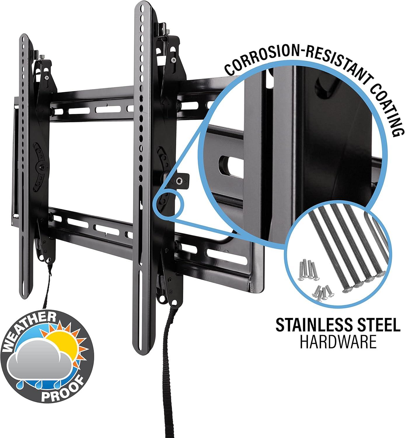 imageSANUS Outdoor TV Mount for 37quot to 95quot TVs  Weatherproof Tilting Mount with Corrosion Resistant Coating ampamp Stainless Steel Hardware  ToolFree Tilt ampamp 3 Step Install