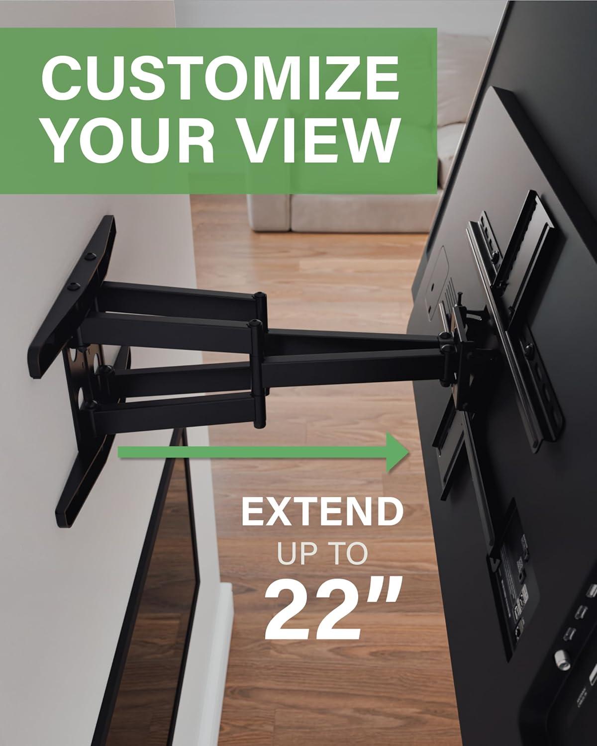 imageSANUS Premium Full Motion TV Mount for 42quot90quot TVs  Sturdy ampamp Smooth Extension Swivel and Tilt for Big TVs  Universal Design Fits Samsung LG Vizio TCL ampamp More  Easy Installation OLF22