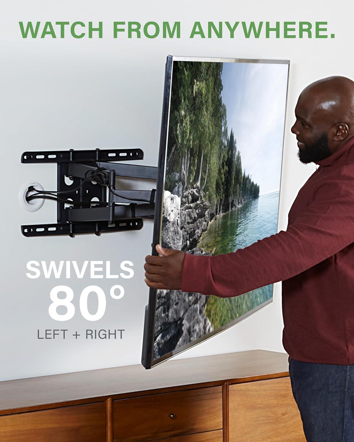 imageSANUS Premium Full Motion TV Mount for 42quot90quot TVs  Sturdy ampamp Smooth Extension Swivel and Tilt for Big TVs  Universal Design Fits Samsung LG Vizio TCL ampamp More  Easy Installation OLF22