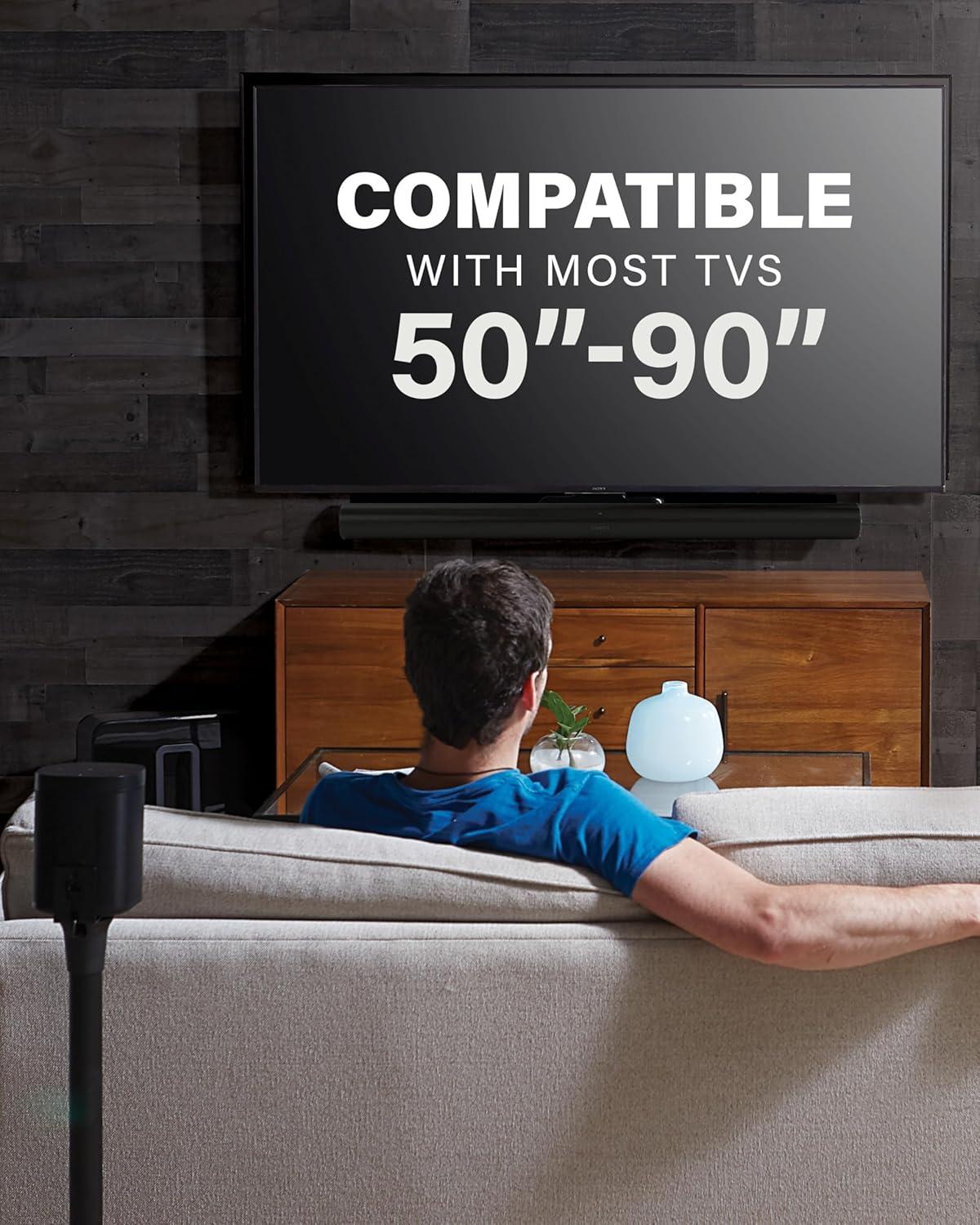 imageSANUS Soundbar TV Mount for Sonos Arc ampamp Sonos Arc Ultra Soundbar  Depth Adjustable for Dolby Atmos  Universal Mount for TVs 50 to 90
