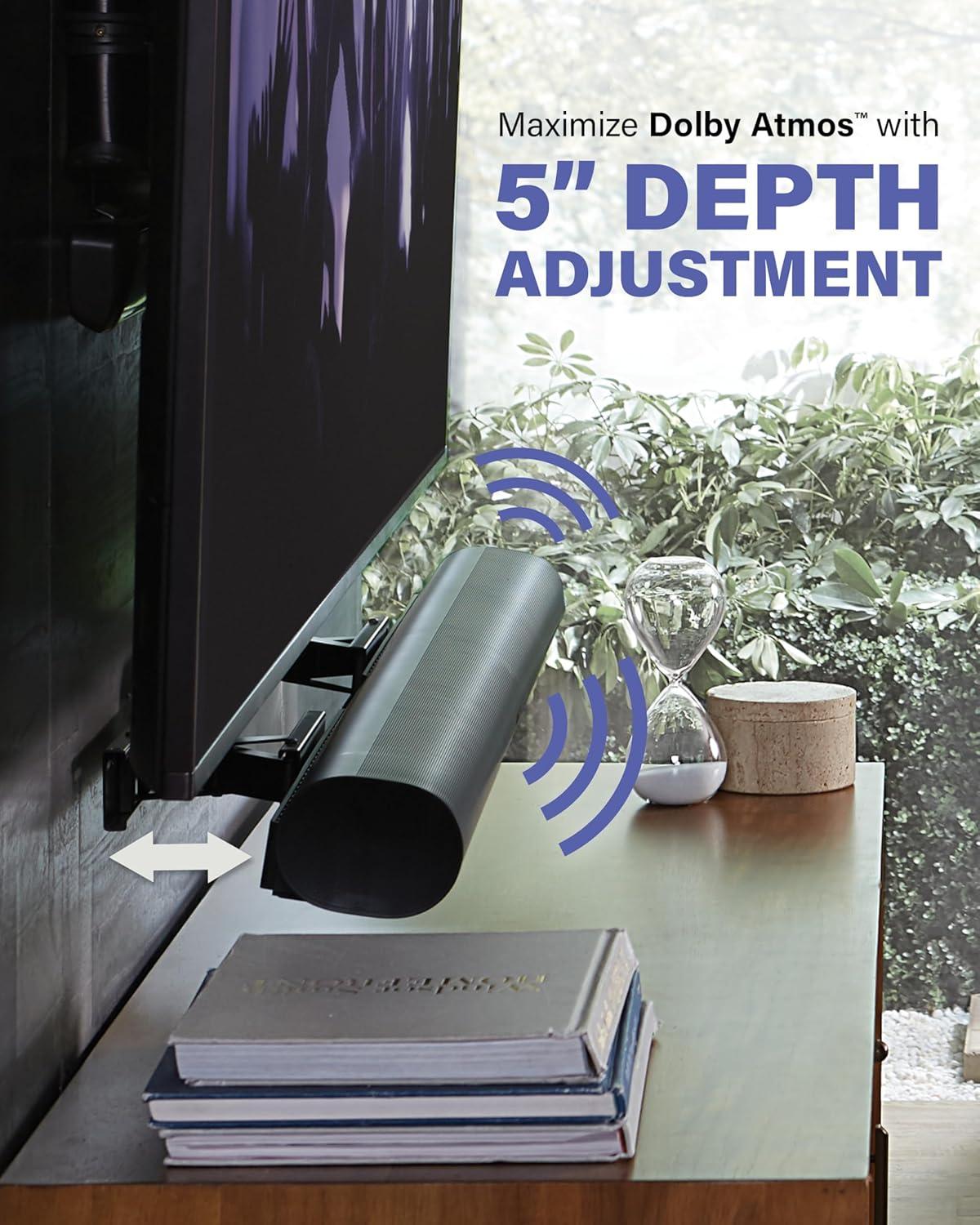 imageSANUS Soundbar TV Mount for Sonos Arc ampamp Sonos Arc Ultra Soundbar  Depth Adjustable for Dolby Atmos  Universal Mount for TVs 50 to 90