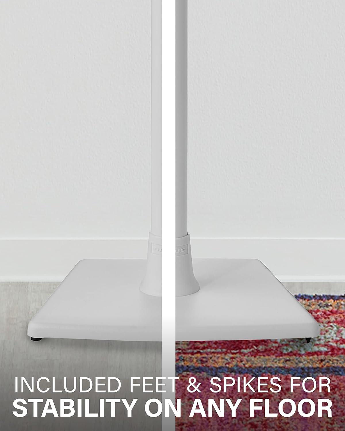 imageSANUS Speaker Stand for Sonos One One SL ampamp Play1  Premium Fixed Height Speaker Stands wBuiltin Cable Channels ampamp Easy 3Step Install  White SingleWhite Stands  Pair