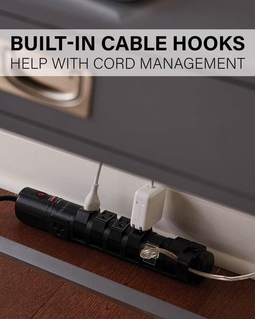imageSANUS Surge Protected Power Strip with 6 Rotating and 2 Fixed outlets