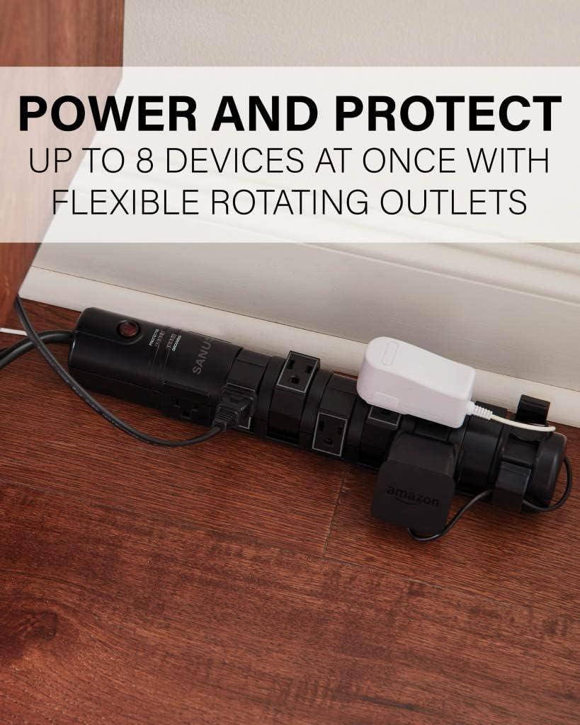imageSANUS Surge Protected Power Strip with 6 Rotating and 2 Fixed outlets
