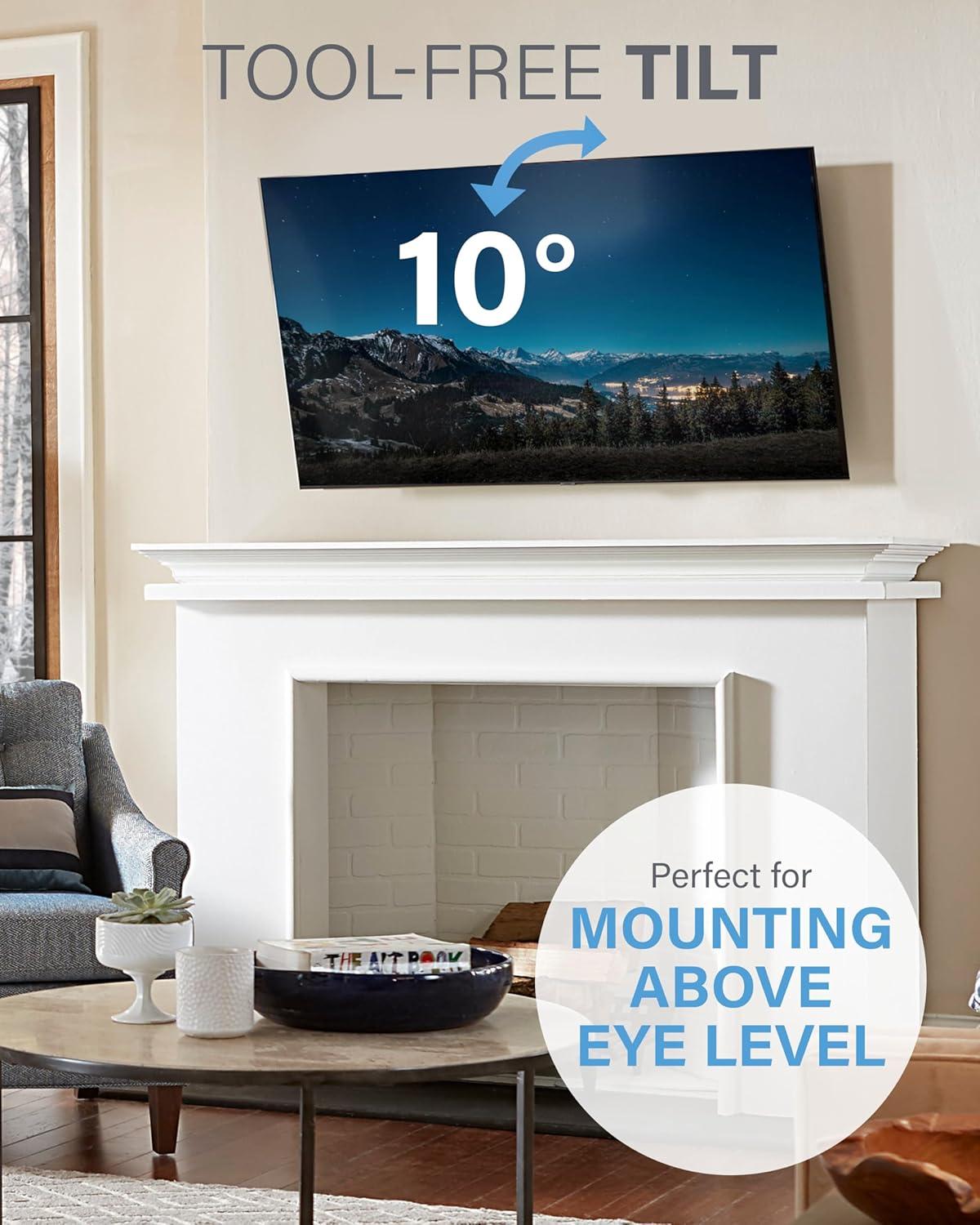 imageSANUS Tilting TV Mount  Universal 32 to 55 inch TV Wall Mount wLow Profile Design  Easy DIY Install Includes Lateral Shift ampamp All Hardware