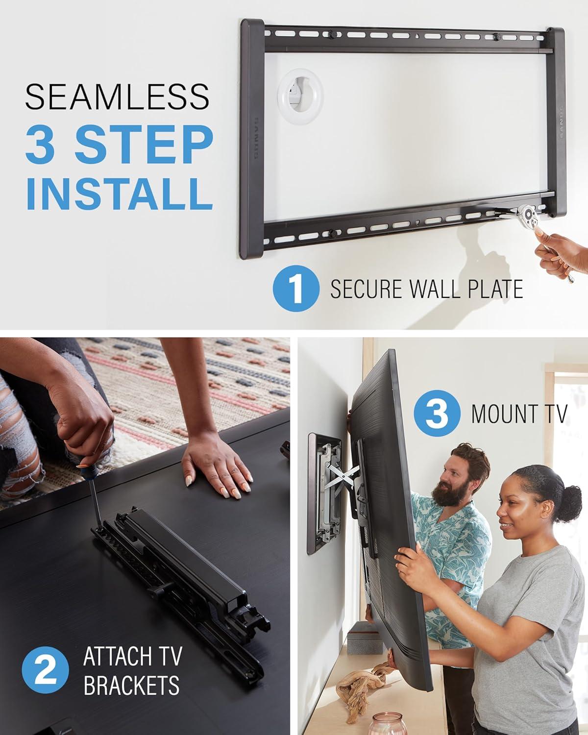 imageSANUS Tilting TV Wall Mount for 42quot to 90quot TVs  Universal Wall Mount TV Bracket w Low Profile ampamp 12 degree Tilt  DIY Install w Included Hardware