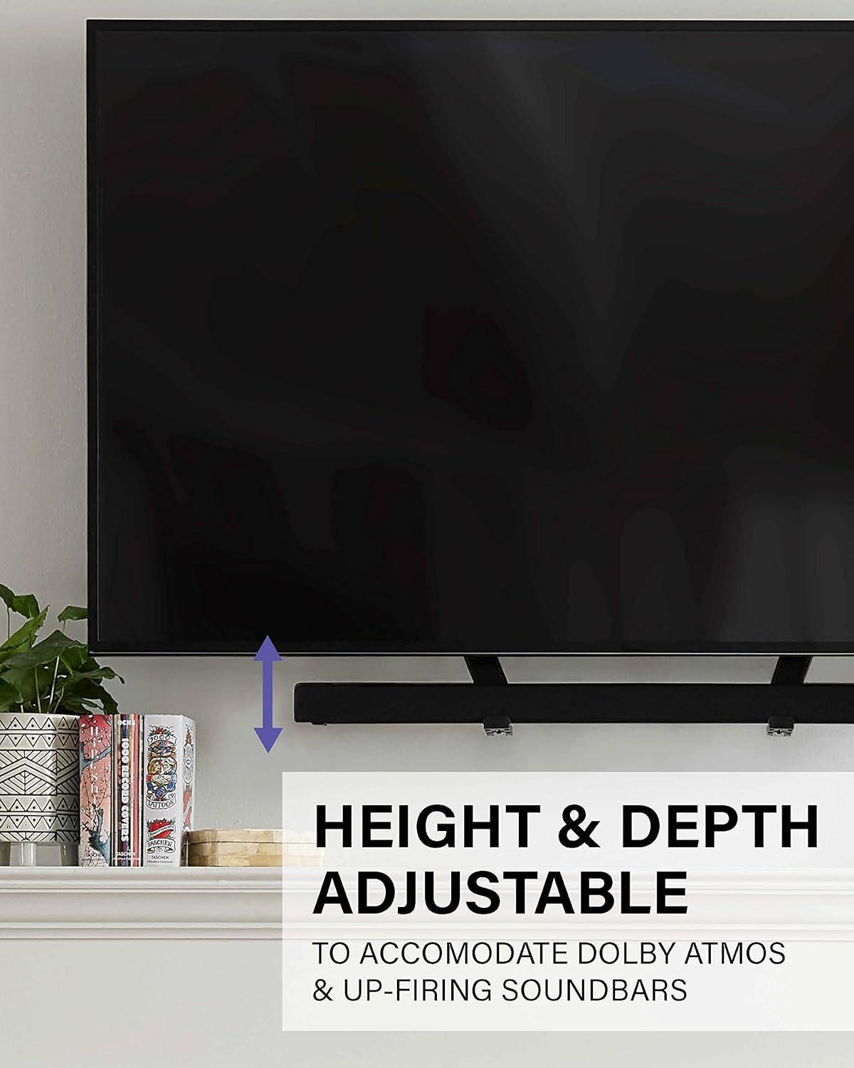imageSANUS Universal Soundbar TV Mount Kit for Mounting Soundbars Under TV  Fits Most Sound Bars Up to 15 Lbs  Easy Install ampamp Full Motion Capability  SOASBM2
