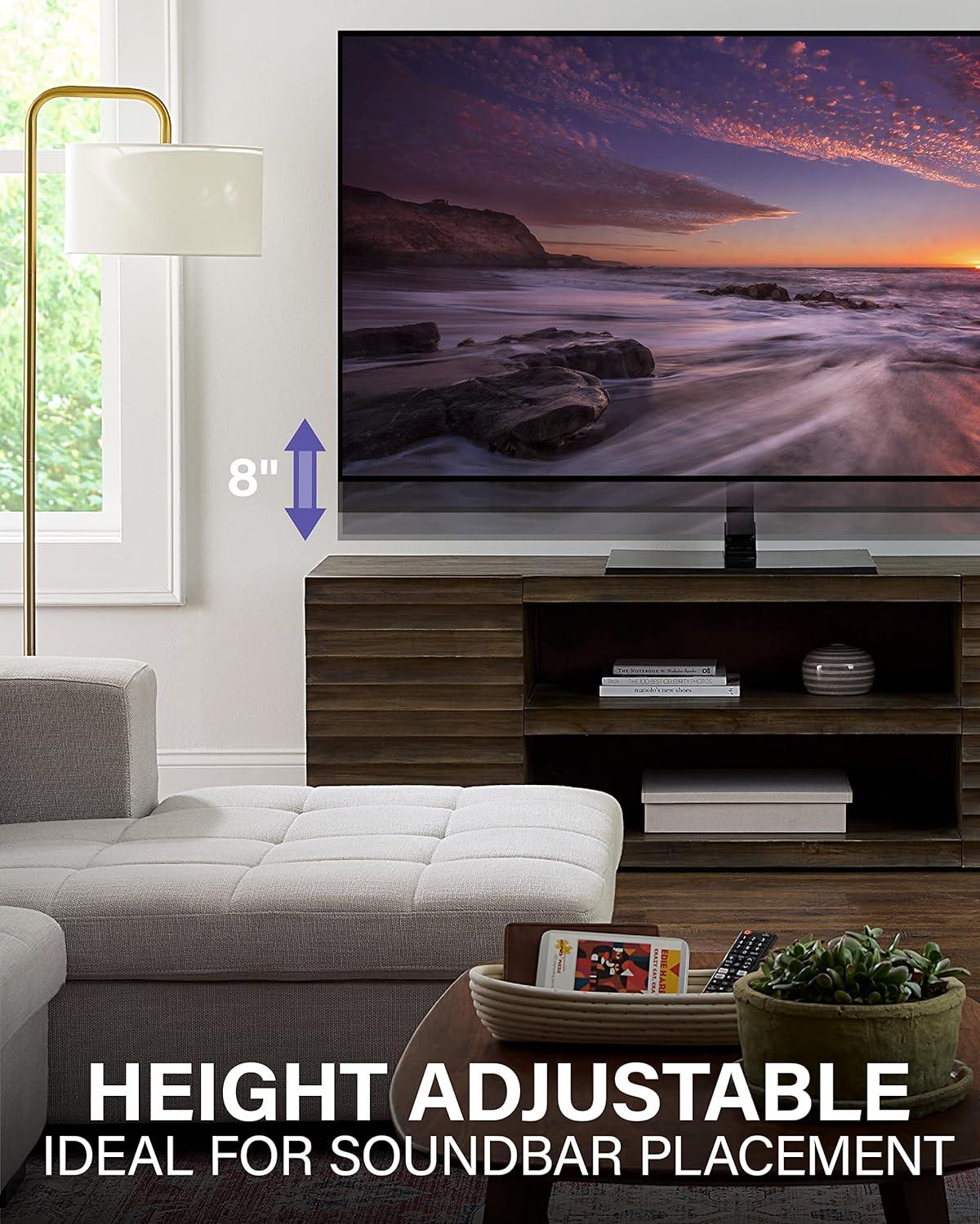 imageSANUS Universal TV Stand  Large Swivel Base Replacement TV Stand for Screens Up to 86quot  Swivels 70 Degrees ampamp Height Adjusts 8quot  Compatible with Sony Vizio TCL ampamp More