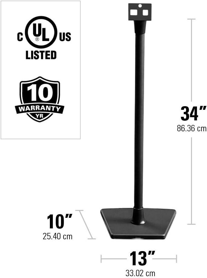 imageSANUS Wireless Sonos Speaker Stand for Sonos One Play1 ampamp Play3  AudioEnhancing Design with Builtin Cable Management  Pair Black  WSS22B1Black
