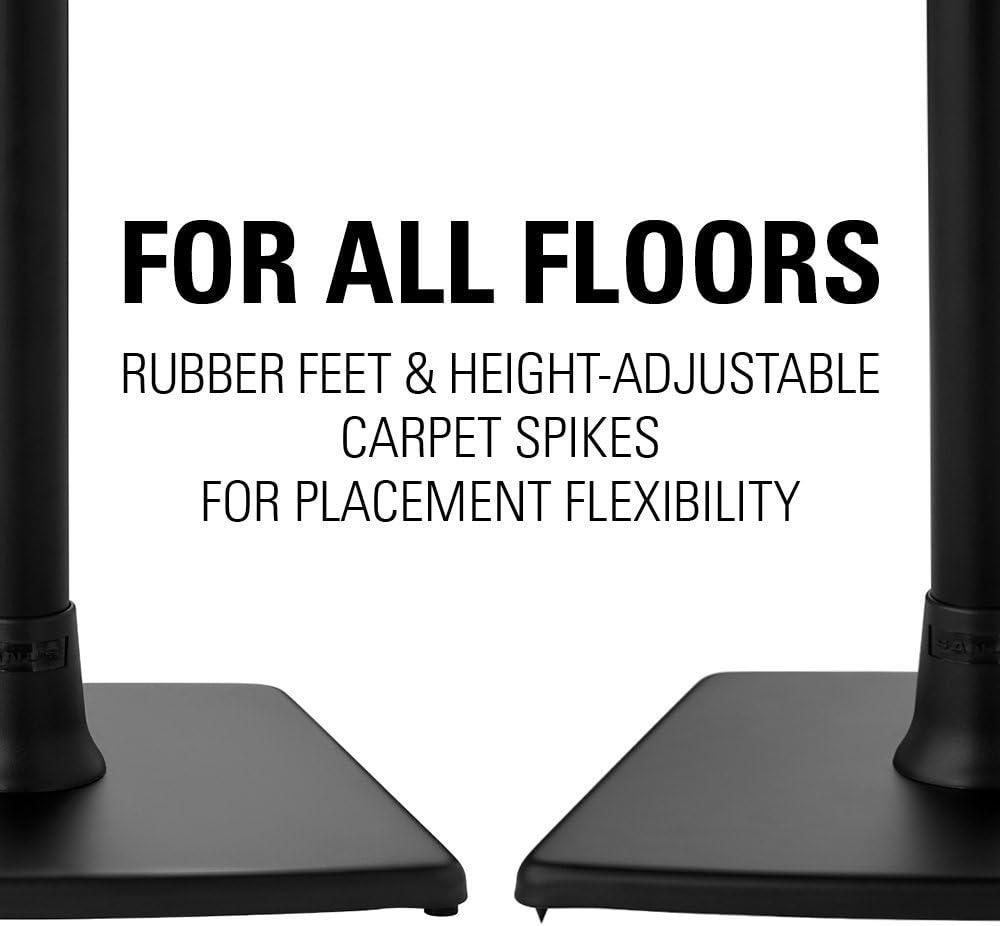 imageSANUS Wireless Sonos Speaker Stand for Sonos One Play1 ampamp Play3  AudioEnhancing Design with Builtin Cable Management  Pair Black  WSS22B1Black
