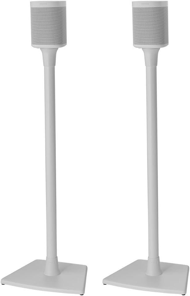 imageSANUS Wireless Sonos Speaker Stand for Sonos One Play1 ampamp Play3  AudioEnhancing Design with Builtin Cable Management  Pair Black  WSS22B1White