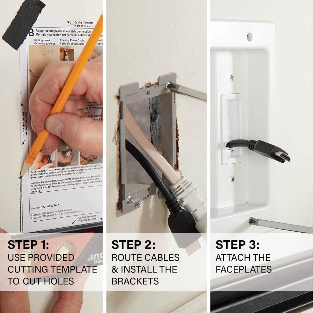 imageSANUS inWall TV Power and Cable Management Kit White