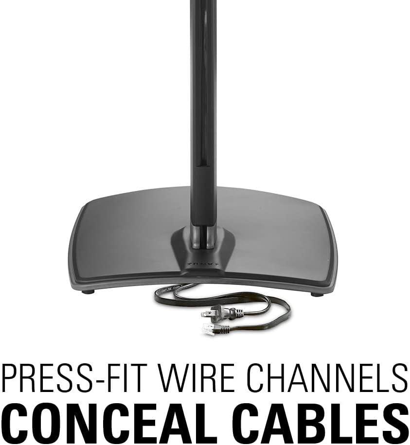 imageSanus Adjustable Height Wireless Speaker Stands Designed for SONOS ONE ONE SL Play1 and Play3  ToolFree Height Adjust Up to 16quot with Built in Cable Management  Single WhiteBlack Stand  Single