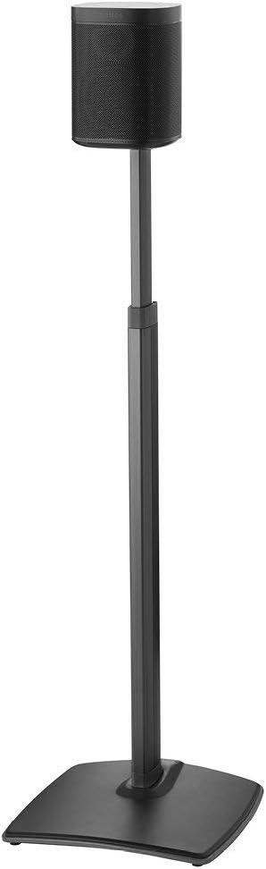 imageSanus Adjustable Height Wireless Speaker Stands Designed for SONOS ONE ONE SL Play1 and Play3  ToolFree Height Adjust Up to 16quot with Built in Cable Management  Single WhiteBlack Stand  Single