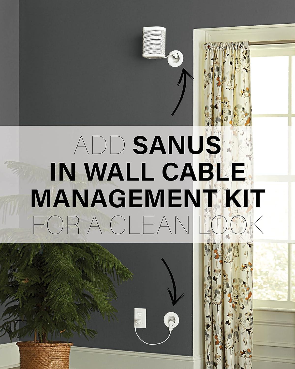 imageSanus Adjustable Speaker Wall Mounts Designed for SONOS ONE Play1 ampamp Play3  Pair WhiteBlack