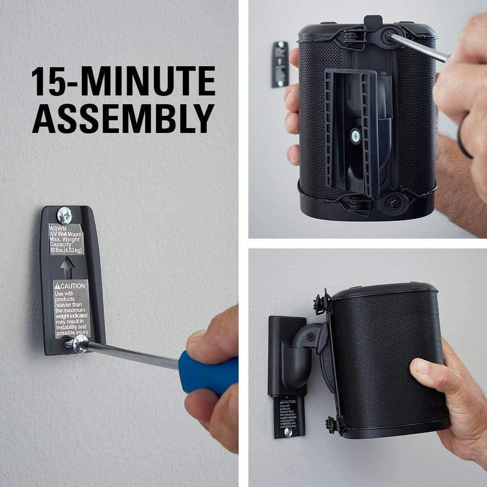 imageSanus Adjustable Speaker Wall Mounts Designed for SONOS ONE Play1 ampamp Play3  Pair WhiteBlack