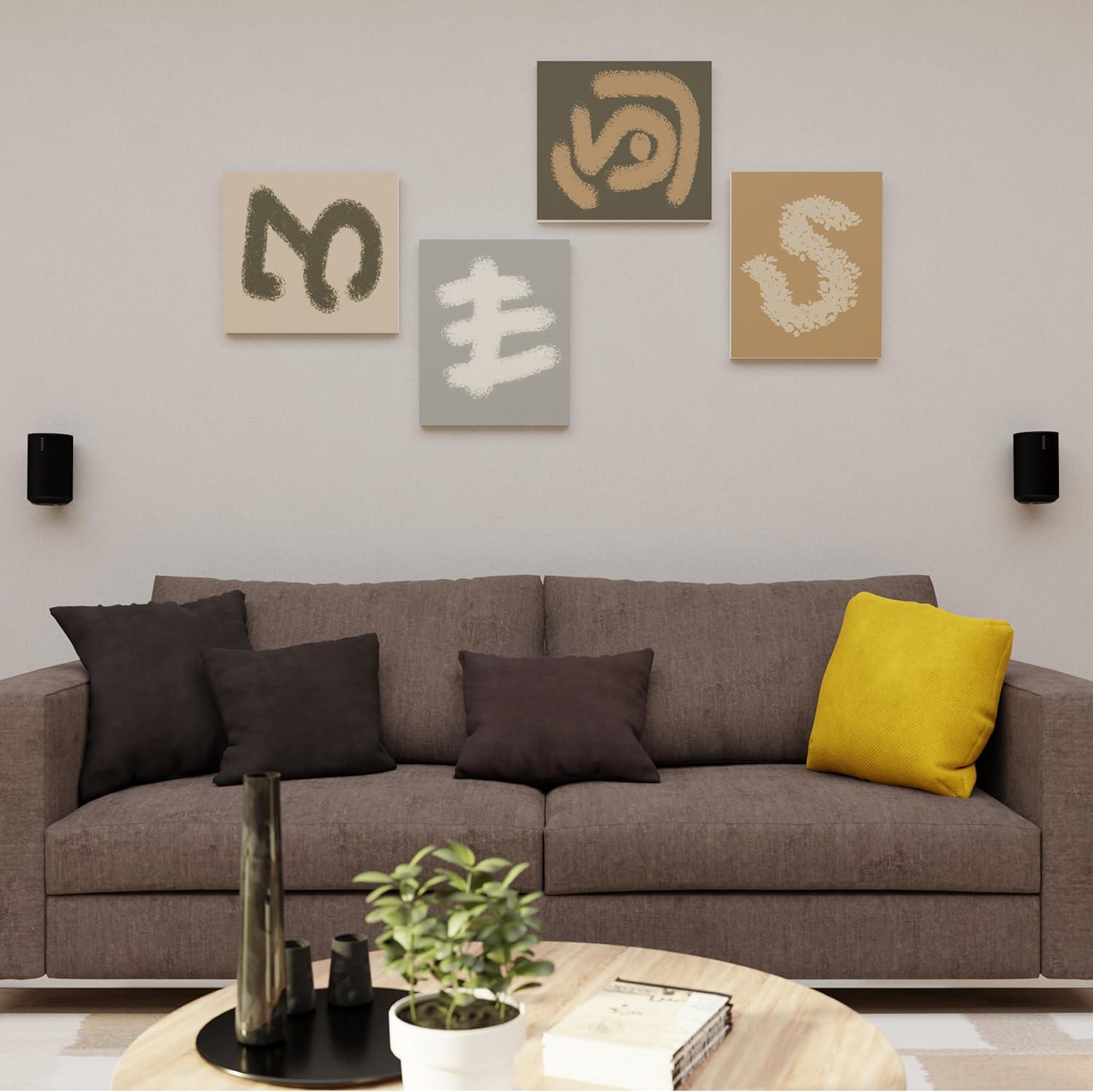 imageSanus Fixed Speaker Wall Mounts for Sonos Era 100  Low Profile Speaker Mounts with Easy 3Step Install ampamp Included Hardware  Black Set of 2 MountsBlack Pair