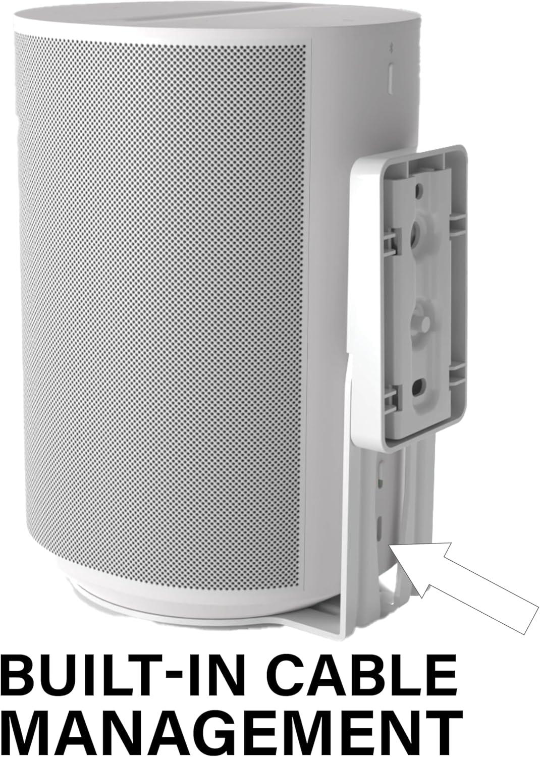 imageSanus Fixed Speaker Wall Mounts for Sonos Era 100  Low Profile Speaker Mounts with Easy 3Step Install ampamp Included Hardware  Black Set of 2 MountsWhite Pair