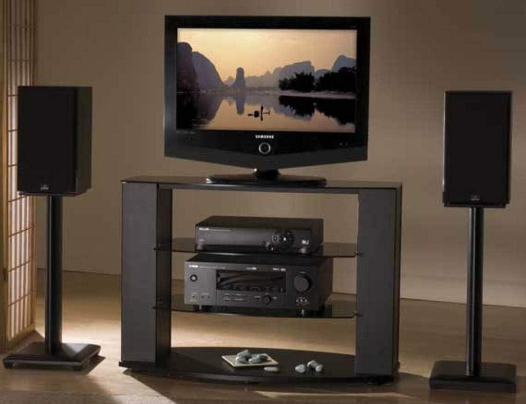 imageSanus NF24B Natural Foundations Series 24quot tall medium bookshelf speaker stands  Set of Two Black