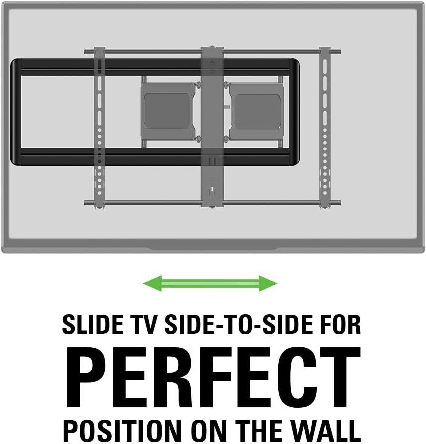 imageSanus Premium Full Motion Super Slim TV Wall Mount Bracket for 40quot 84quot TVs Holds Your TV Only 186 from The Wall Features 8 of Tilt 50 of Swivel 135 of Extension VLF613 B1 Black