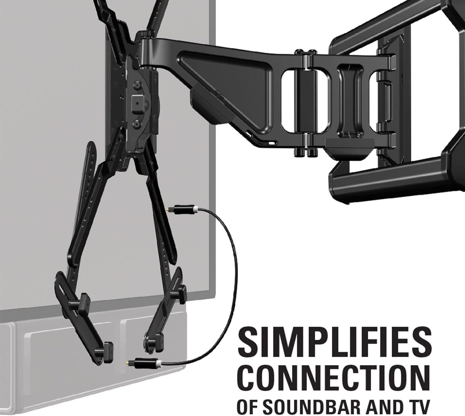 imageSanus Premium Full Motion TV Wall Mount for TVs Up to 90quot  Stainless Steel Finish with FluidMotion Design ampamp Sanus Soundbar Mount for Most Soundbars up to 15 lbs  Easy Install