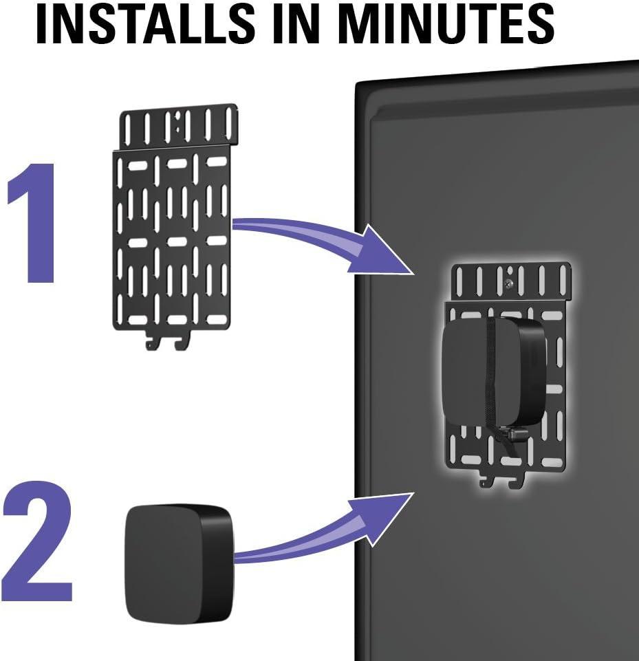 imageSanus SASP1B1 Streaming Media Player Mounting Bracket Hides Most Small Devices Up to 3 lbs Behind Your TV  Apple TV Roku Fire TV etc  SASP1B1 Black