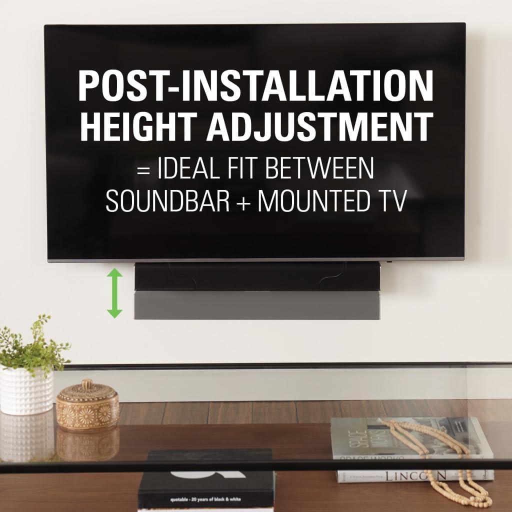 imageSanus Soundbar Mount For TV Mount Bracket  Height ampamp Depth Adjust Moves InSync With TV Supports Sound Bars Up To 20 lbs  SASB1B1