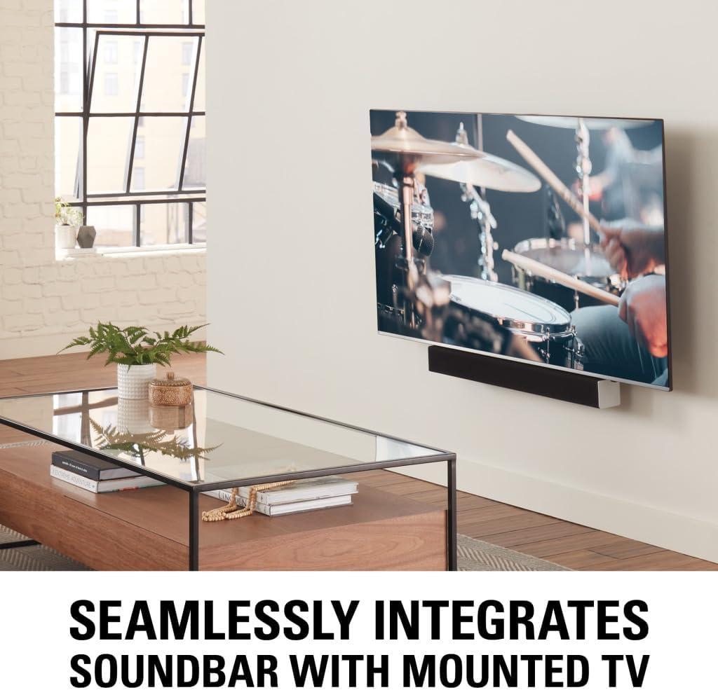 imageSanus Soundbar Mount For TV Mount Bracket  Height ampamp Depth Adjust Moves InSync With TV Supports Sound Bars Up To 20 lbs  SASB1B1
