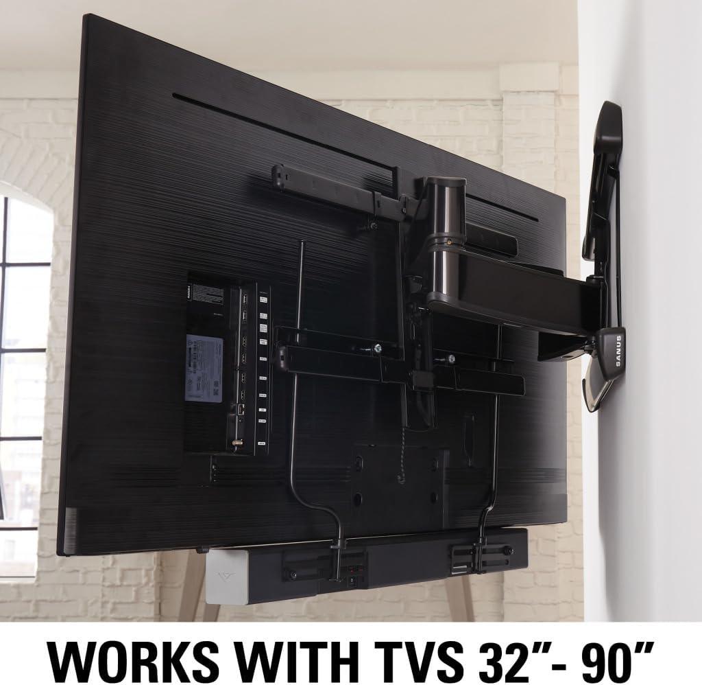 imageSanus Soundbar Mount For TV Mount Bracket  Height ampamp Depth Adjust Moves InSync With TV Supports Sound Bars Up To 20 lbs  SASB1B1