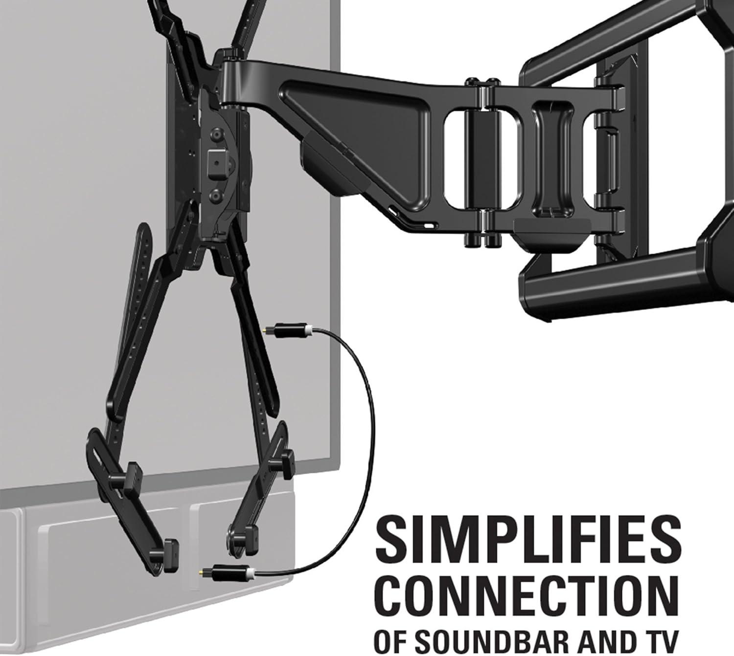 imageSanus Soundbar Mount for Most Soundbars up to 15 lbs  Features Simple Install and ToolFree Adjustments  Compatible with Most TVs and Mounts  SOASBM1