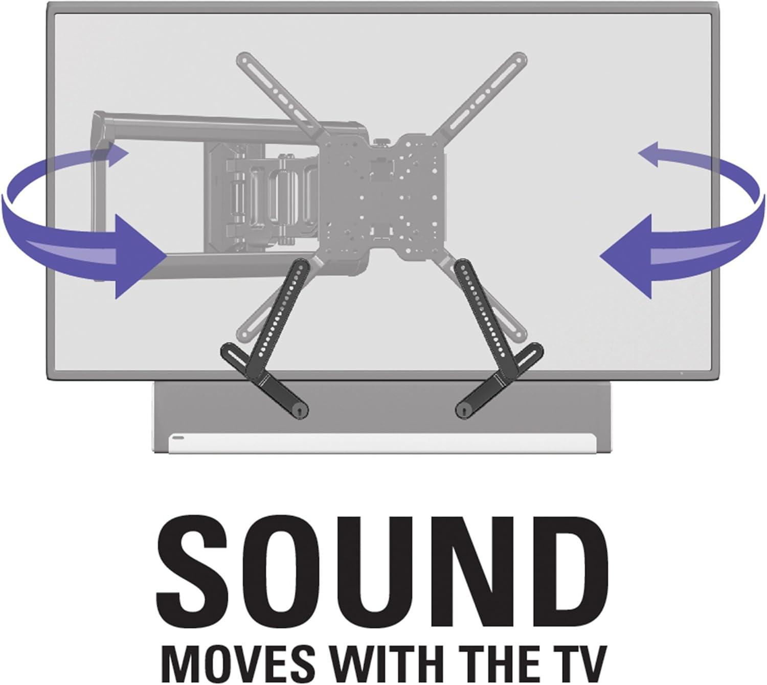 imageSanus Soundbar Mount for Most Soundbars up to 15 lbs  Features Simple Install and ToolFree Adjustments  Compatible with Most TVs and Mounts  SOASBM1
